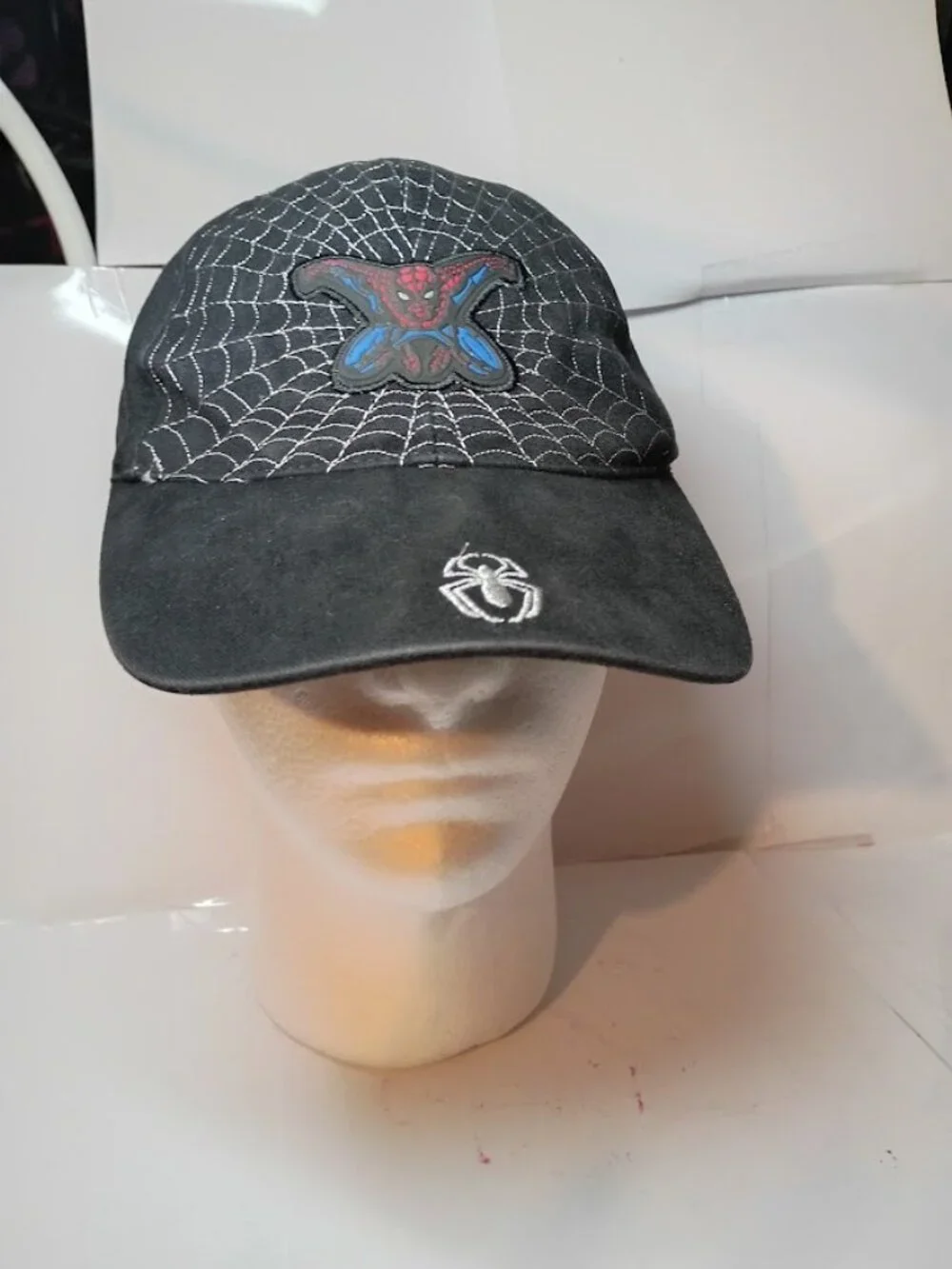 Lot of 2 Vintage Kids Hats: SpongeBob from 2007 and Spider-Man from 2003